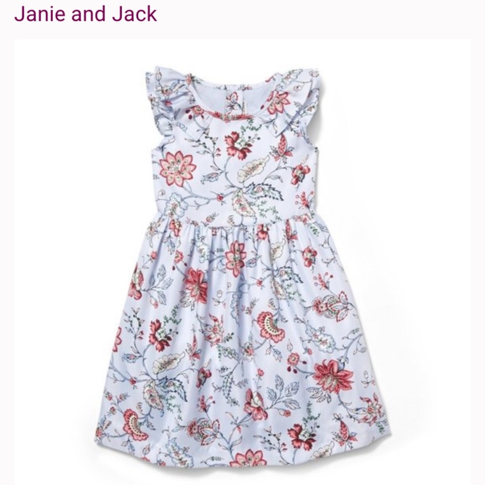 Janie and Jack Blue and Pink Off the Shoulder Sundress
